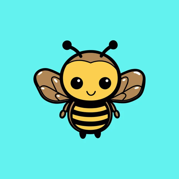 Vector Cute Bee Flying Cartoon Vector Icon Illustration — Stock Vector
