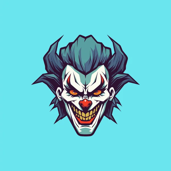 Clown Sport Vektor Maskottchen Logo Design Mit Moderner Illustration — Stockvektor