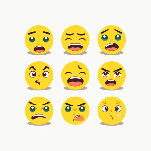 stock vector Emoji and sad icon set vector