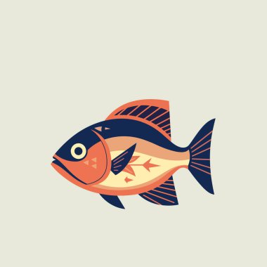 Geometrik kırmızı somon balığı klibiti