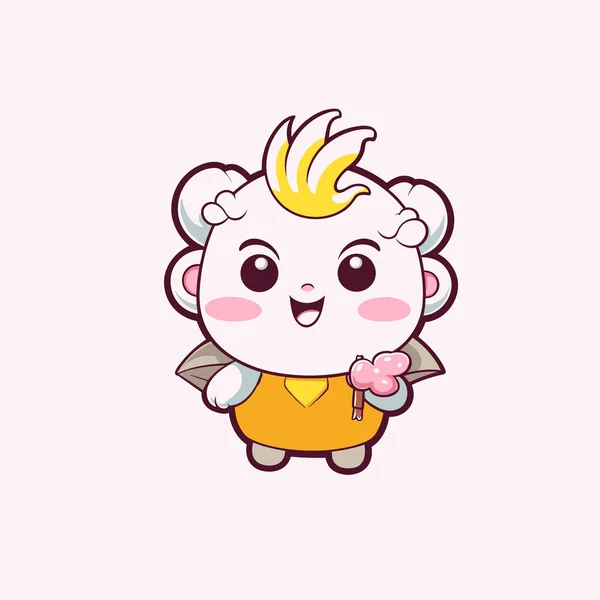 Cute Mascot Sheep Vector Illustration — Stock Vector