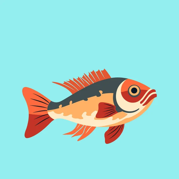 เวกเตอร Perch ปลาสดแยกก นบนพ นหล — ภาพเวกเตอร์สต็อก