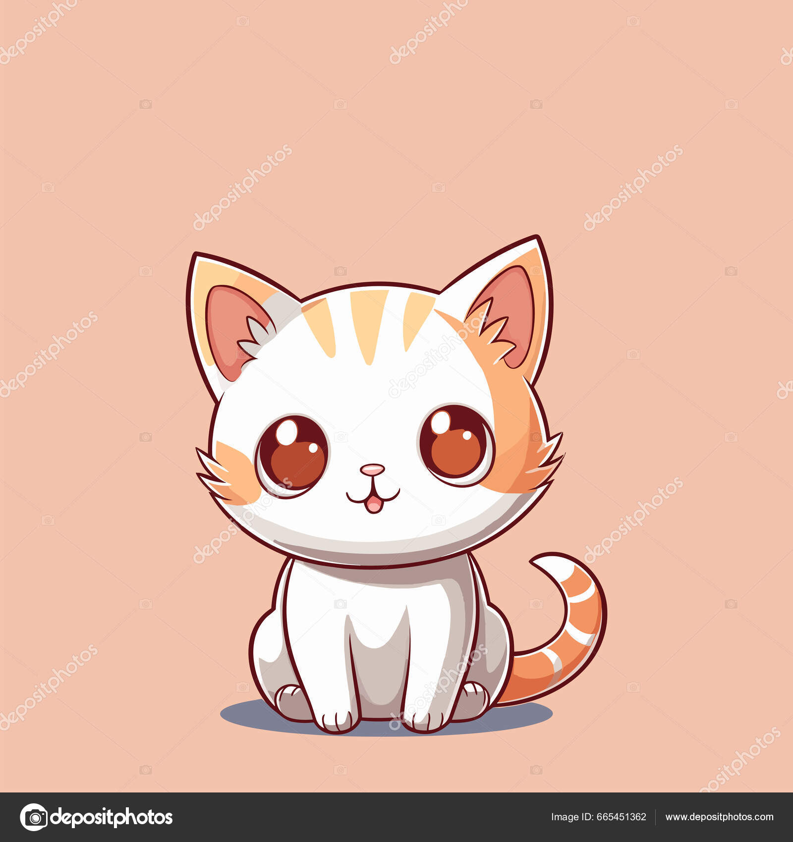 Super Bonito Kawaii Leetchi Gato imagem vetorial de Vinhsino