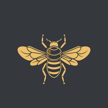 Basit arı logosu tasarımı vektör çizimi