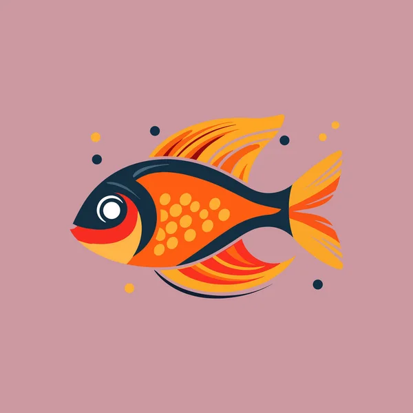 Vector Illustration Red Snapper Fish — Stock Vector