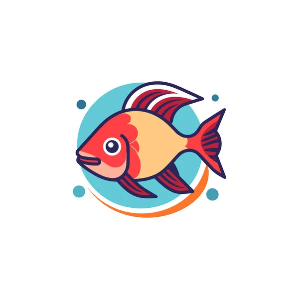Красивая Красочная Рыба Белом Фоне — стоковый вектор