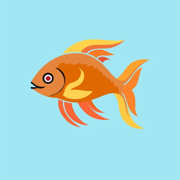 Gambar Logo Vektor Ikan Merah - Stok Vektor
