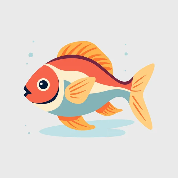 Rote Fische Handgezeichnete Farbige Skizze — Stockvektor