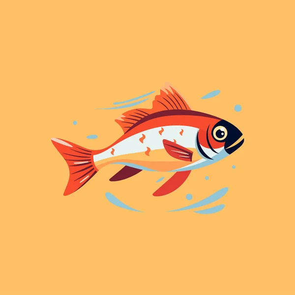 Red Snapper Fish Vector Illustration — 스톡 벡터
