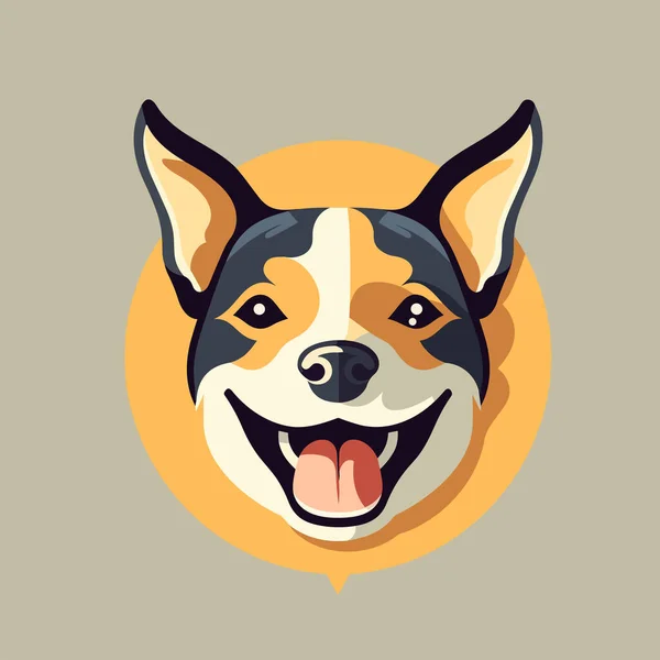 Lächelnder Hund Gesicht Vektor Illustration — Stockvektor