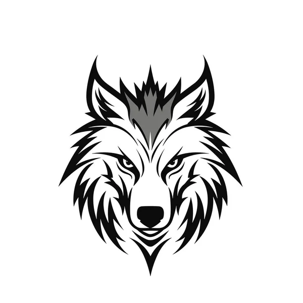Wolfgesichtsvektordesign Wolf Maskottchen Vektorkunst — Stockvektor