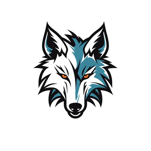 Wolf Head Mascota Vector Ilustración — Archivo Imágenes Vectoriales