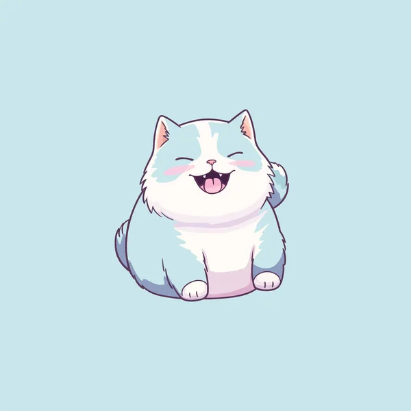 Fat Cat Sitting Smiling — Stock Vector
