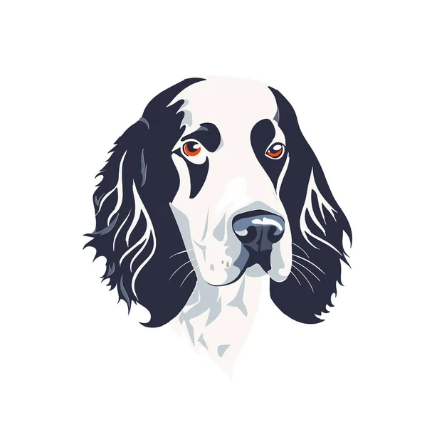 Englischer Springer Spaniel Hundekopf Vektorillustration — Stockvektor