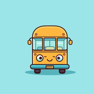 Otobüs Kawaii Lineal renk simgesi