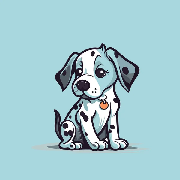 Cute Dalmatian Dog Cartoon Sitting — Stock Vector
