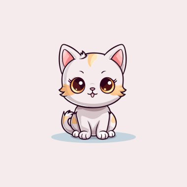 Şirin kedi illüstrasyonu kedi kawaii chibi