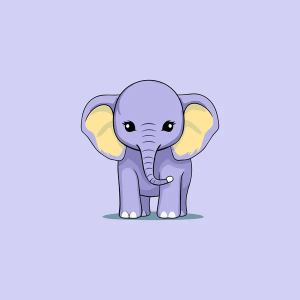 Baby Elephant Standing Smiling — Stock Vector