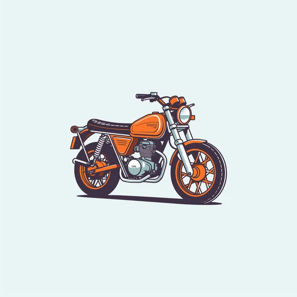 Illustrazione Vettoriale Una Moto Arancione Sfondo Bianco — Vettoriale Stock