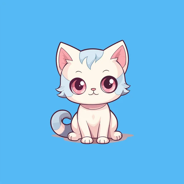 ilustração de gato fofo gato kawaii chibi estilo de desenho