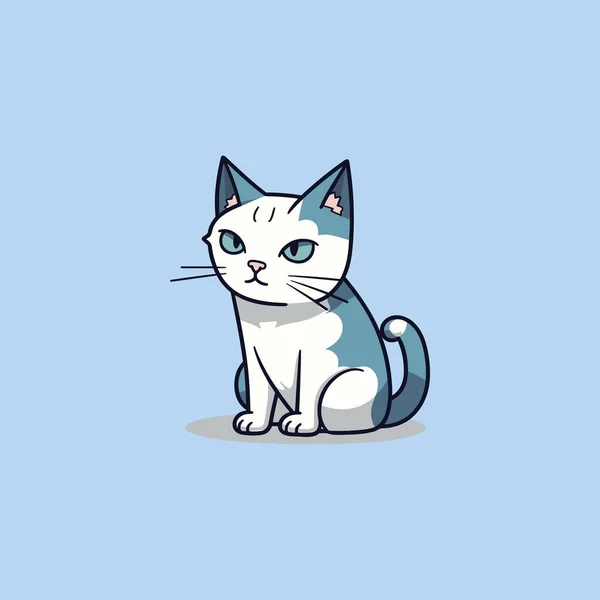 Cute Cat Sad Cartoon Illustration — Archivo Imágenes Vectoriales