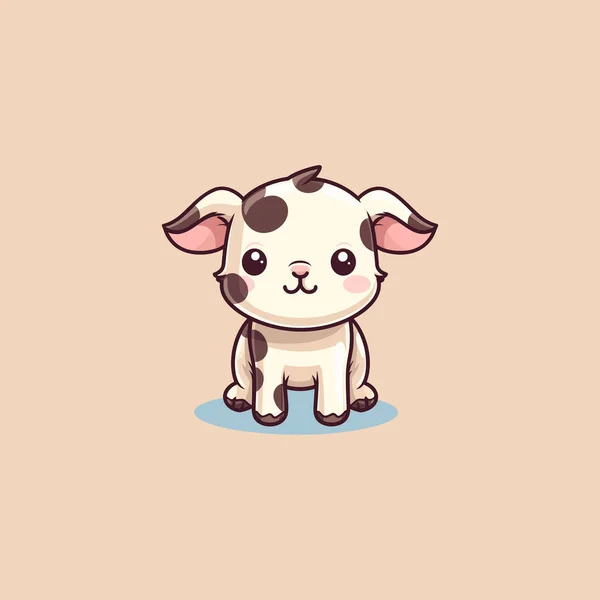 Cute Chibi Krowa Kawaii Ilustracja — Wektor stockowy