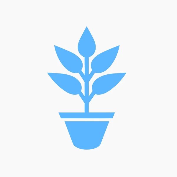 Icône Feuille Pot Icône Plante Pot Design Tendance — Image vectorielle