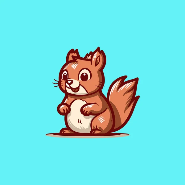 Natürliches Rotes Eichhörnchen Isoliertes Objekt Auf Einem Bue Hintergrund — Stockvektor