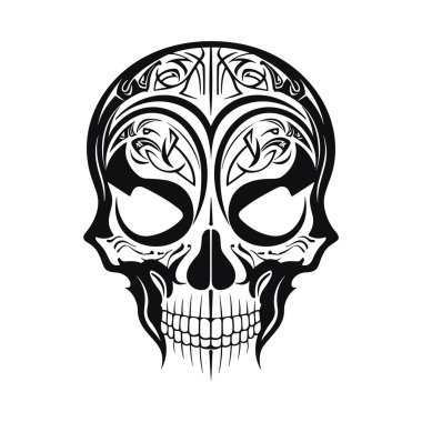 Beyaz arkaplanda yanan kafatası sembolü logosu