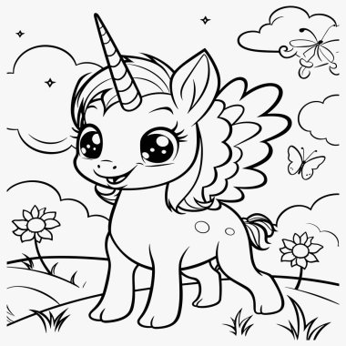 Elle çizilmiş tek boynuzlu at ana hatları-3f70-44e6-ad5e-478ef839d464