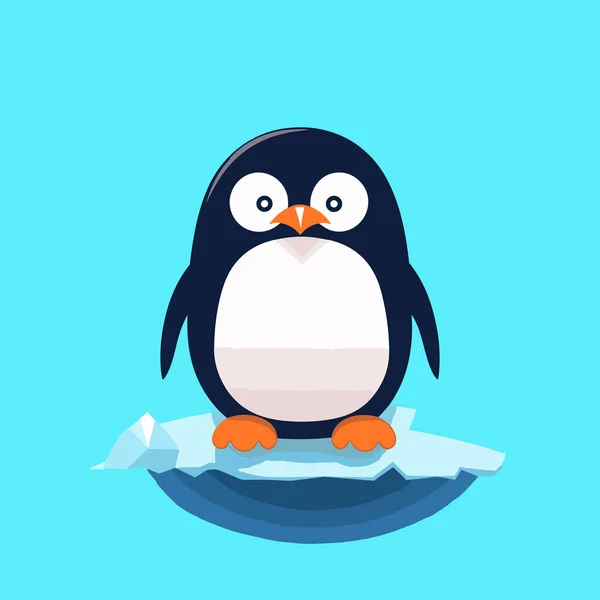 Desenhos Animados Ícone Pinguim Vetor Ilustração — Vetor de Stock