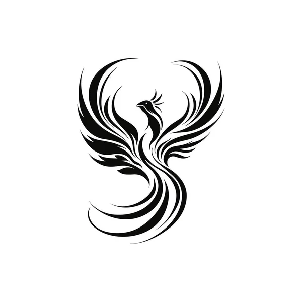 Wektor Phoenix Tatuaż Symbol Odrodzenia Odnowienia — Wektor stockowy