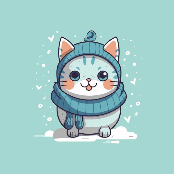 Chladná Kočka Feline Dreping Warm Cold — Stockový vektor