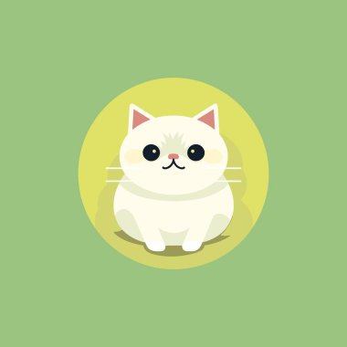 Çizgi film kedisinin düz vektör çizimi