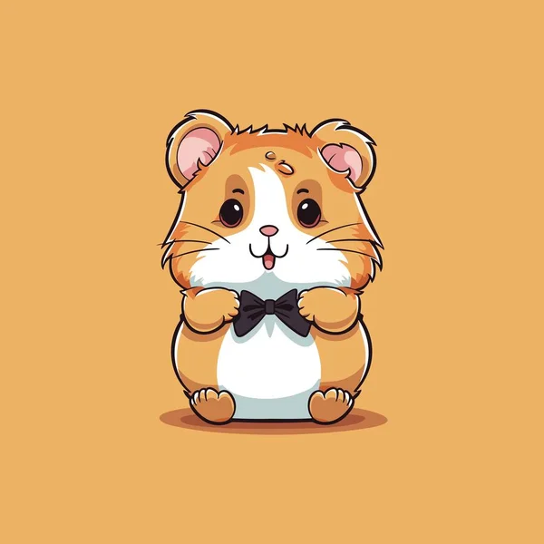 Kawaii Estilo Bonito Hamster Vetor Ilustração — Vetor de Stock