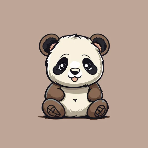 Lächelndes Panda Maskottchen Niedlichen Vektor Design — Stockvektor