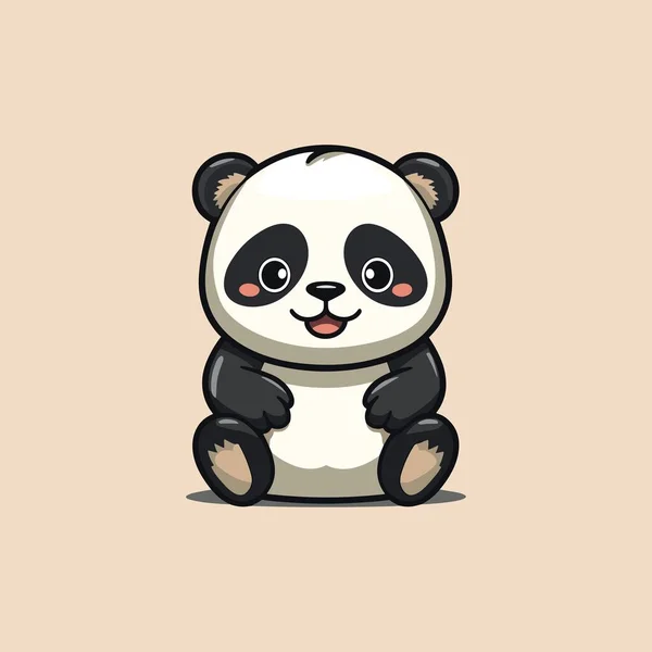 Gülümseyen Panda Maskotunun Vektör Llüstrasyonu — Stok Vektör