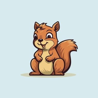 Sevimli ve Tatlı Gülümseyen Sincap Vektörü