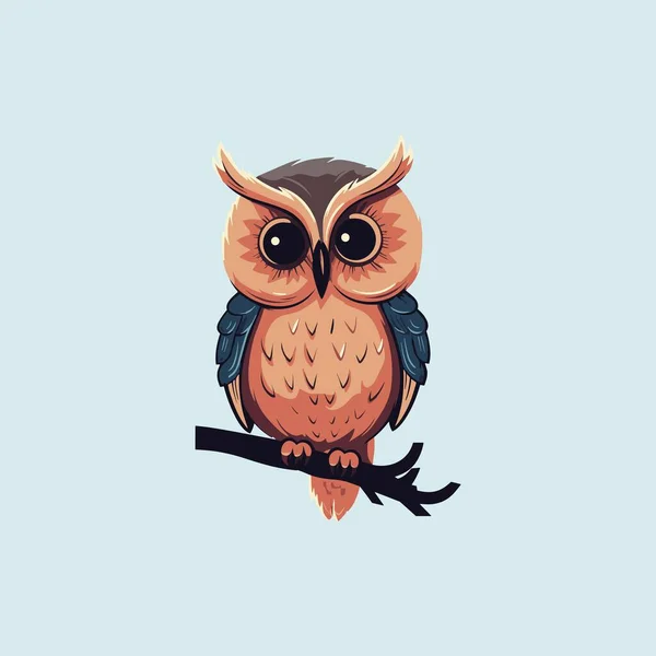 Adorable Owl Vector Cartoon Design — Stock Vector