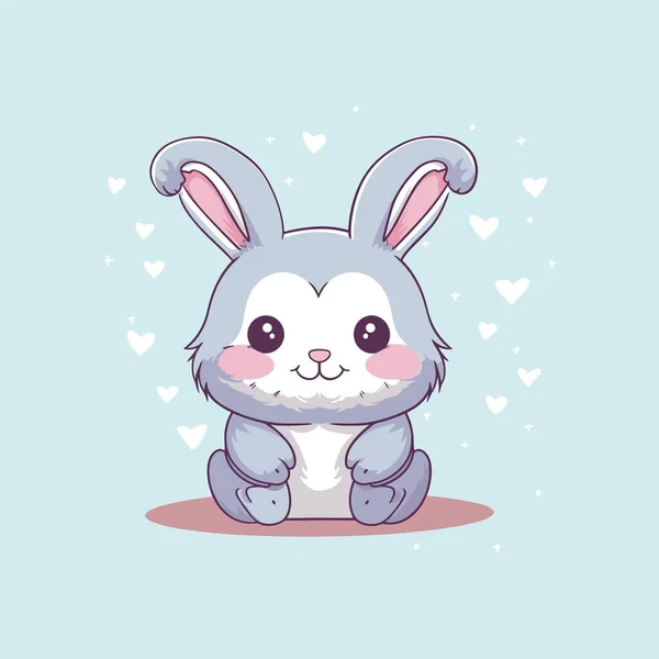 Adorable Rabbit Kawaii Vector Style — Stock Vector