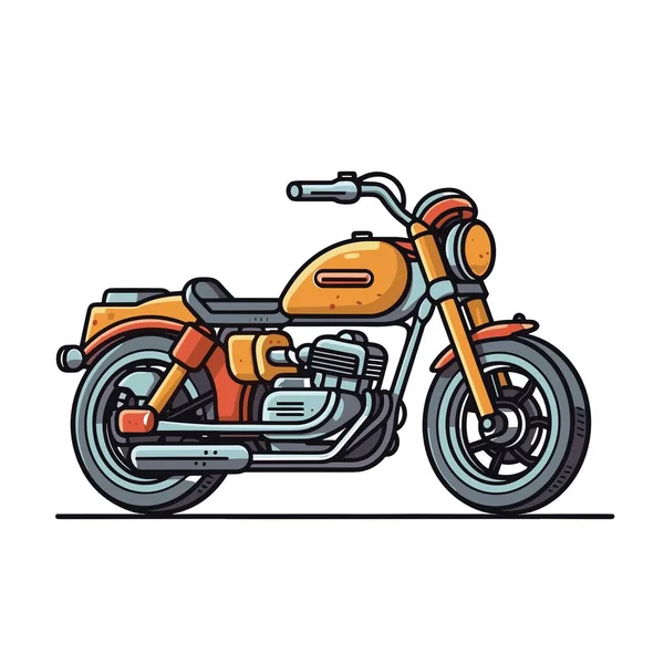 Rajzfilm Vektor Illusztráció Egy Motorkerékpár — Stock Vector