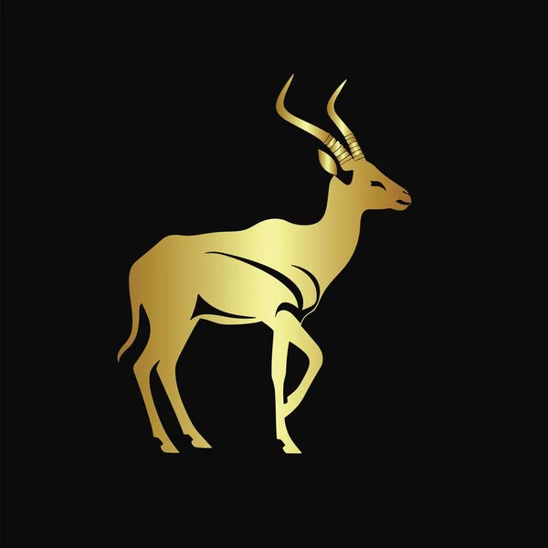 Goldene Vektorillustration Einer Gazelle — Stockvektor