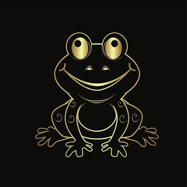 Gold Vector Illustration Frog — Stock Vector