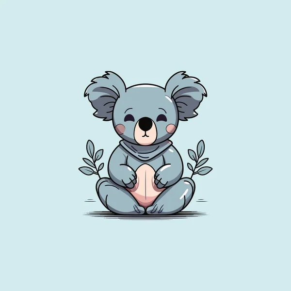 귀여운 벡터에서 사랑스러운 Koala — 스톡 벡터