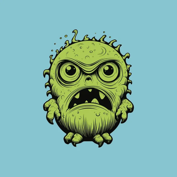 Endearing Kawaii Stylu Cute Monster Color Page Kopia — Wektor stockowy