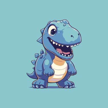 Cute Dinosaur Standing and smiling vector illustration clipart