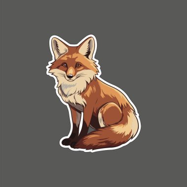 Vektör İllüzyonundaki Genel Tilki Çizgi Filminin Etiketi