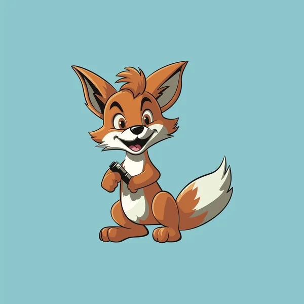Corte Personagem Fox Estilo Dos Desenhos Animados —  Vetores de Stock
