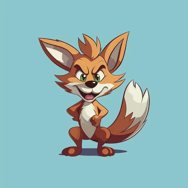 Personagem Fox Corte Estilo Dos Desenhos Animados —  Vetores de Stock
