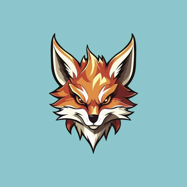 Талисман Angry Fox Head Векторной Иллюстрации — стоковый вектор